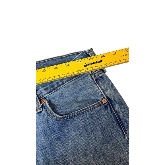 Levi's 501 Mens Jeans Button Fly Blue Work Straight Leg W36 L34 Actual W35 x L32 - Picture 6 of 9